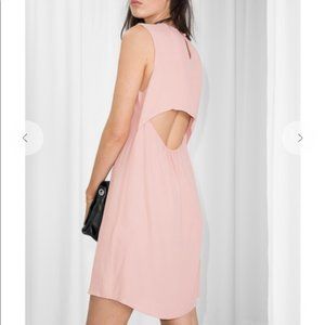 & Other Stories Womens MIni Dress 4 Sleeveless Cut Out Back Pink Viscose